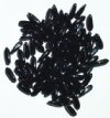 100 3x11mm Opaque Black Dagger Beads